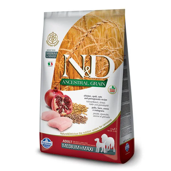 Classic Farmina N D Ancestral Grain Chicken Pomegranate Med Maxi Adult Dog Food Farmina N D Ancestral Grain Chicken Pomegranate Med Maxi Adult Dog Food Verified