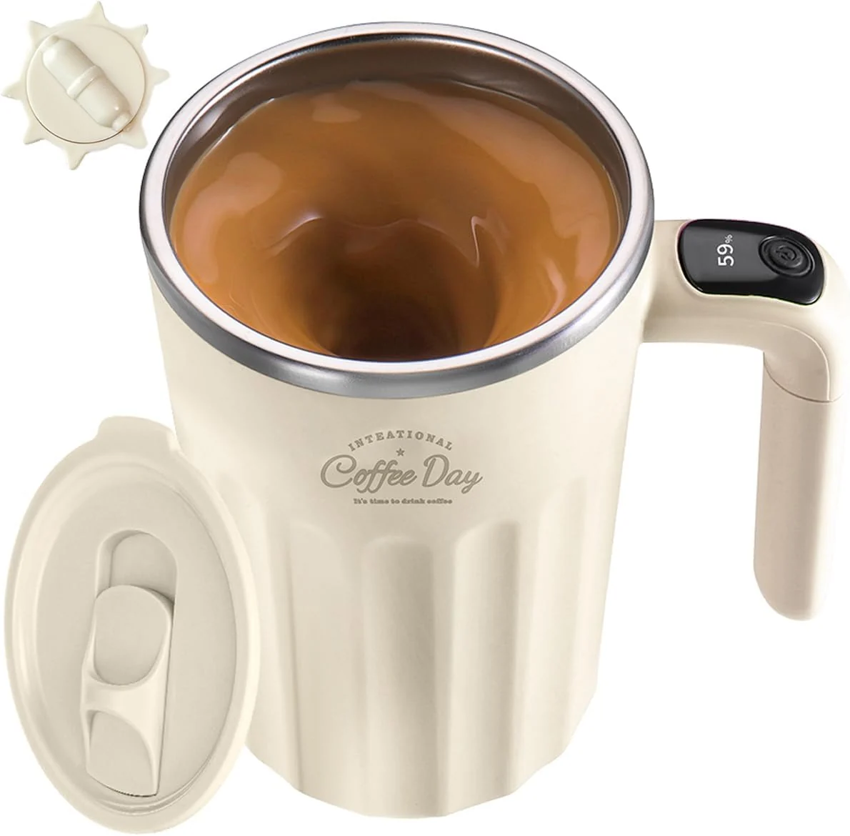 Fine Drink Stirrer Electric Mixing Mug Electric Stirring Coffee Mug Stirring mug Coffee Mugs Suitable for Coffee Milk Cocoa and Other Beverages Elite