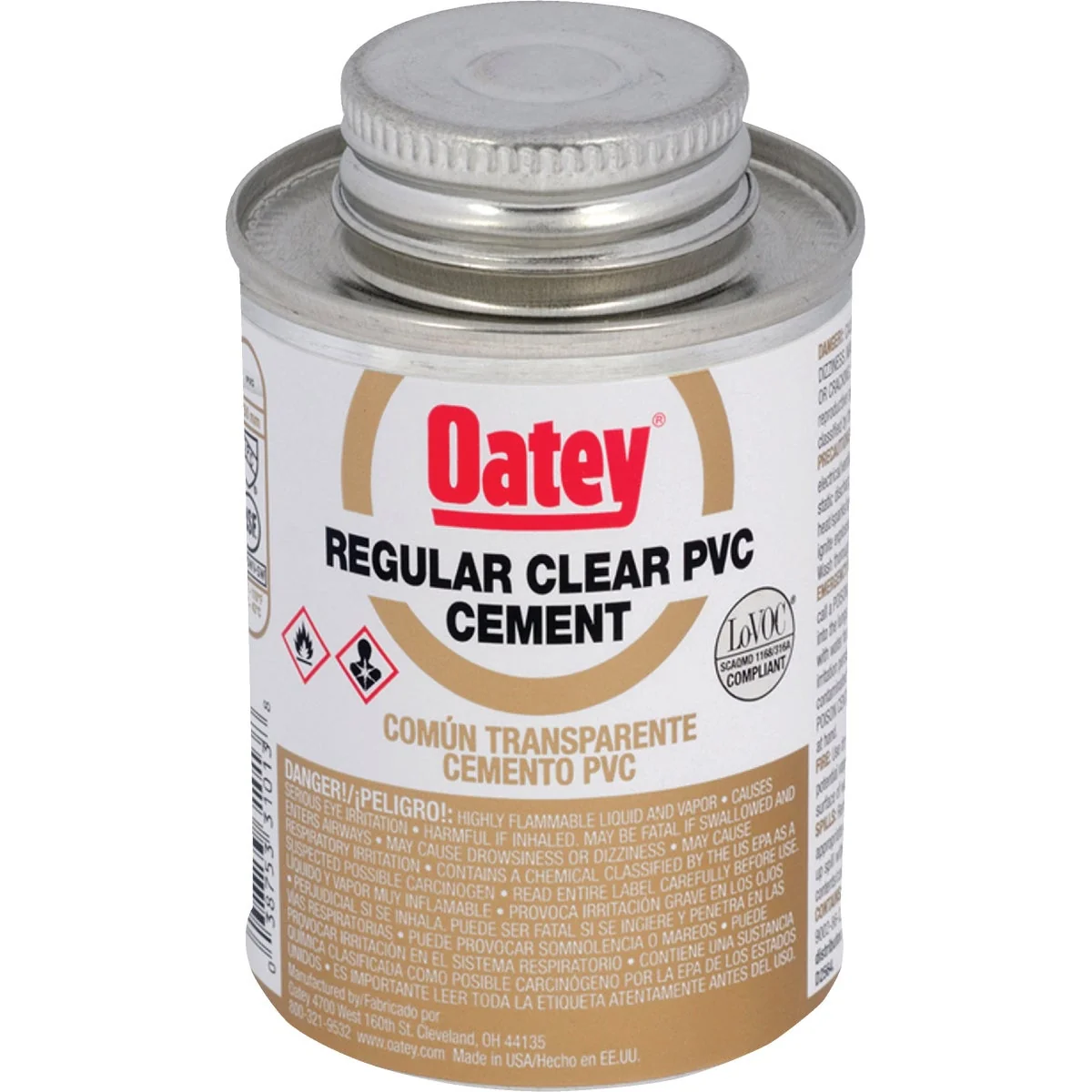 Casual Oatey 4 Oz. Regular Bodied Clear PVC Cement Safe