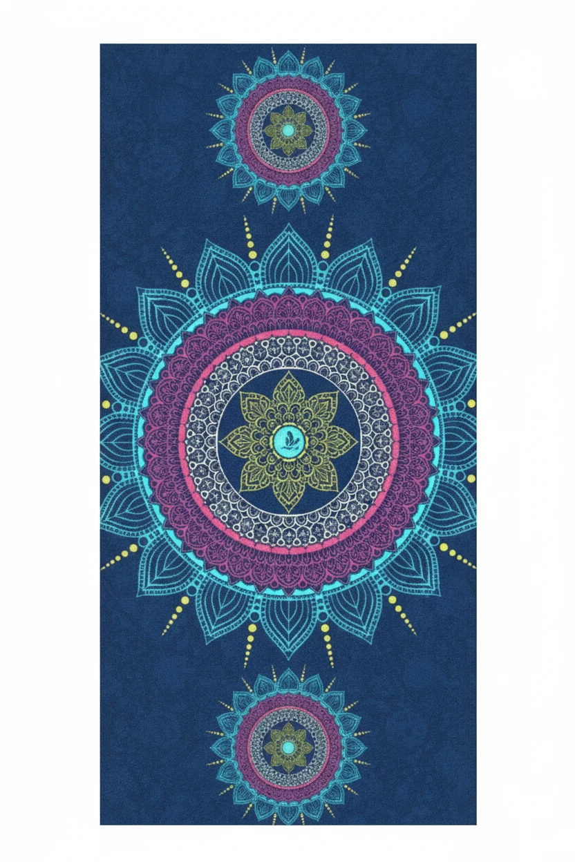 Responsible Beginner Yoga Mat Non Slip Surface TPE Suede 183cm By 80cm 6mm Geometric Pattern Three Piece Set Refined