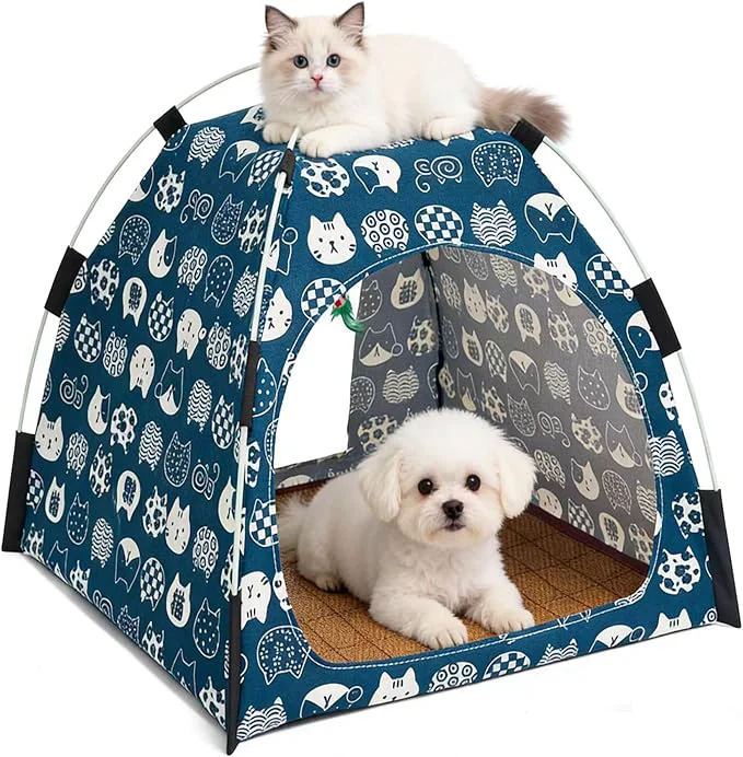 Powerful Cat Tent Indoor Outdoor Portable Pet Cave for Small Dogs Kittens with Removable Cushion Non-Slip Bottom Foldable Travel Cat HouseAbout ThisOverview Refined