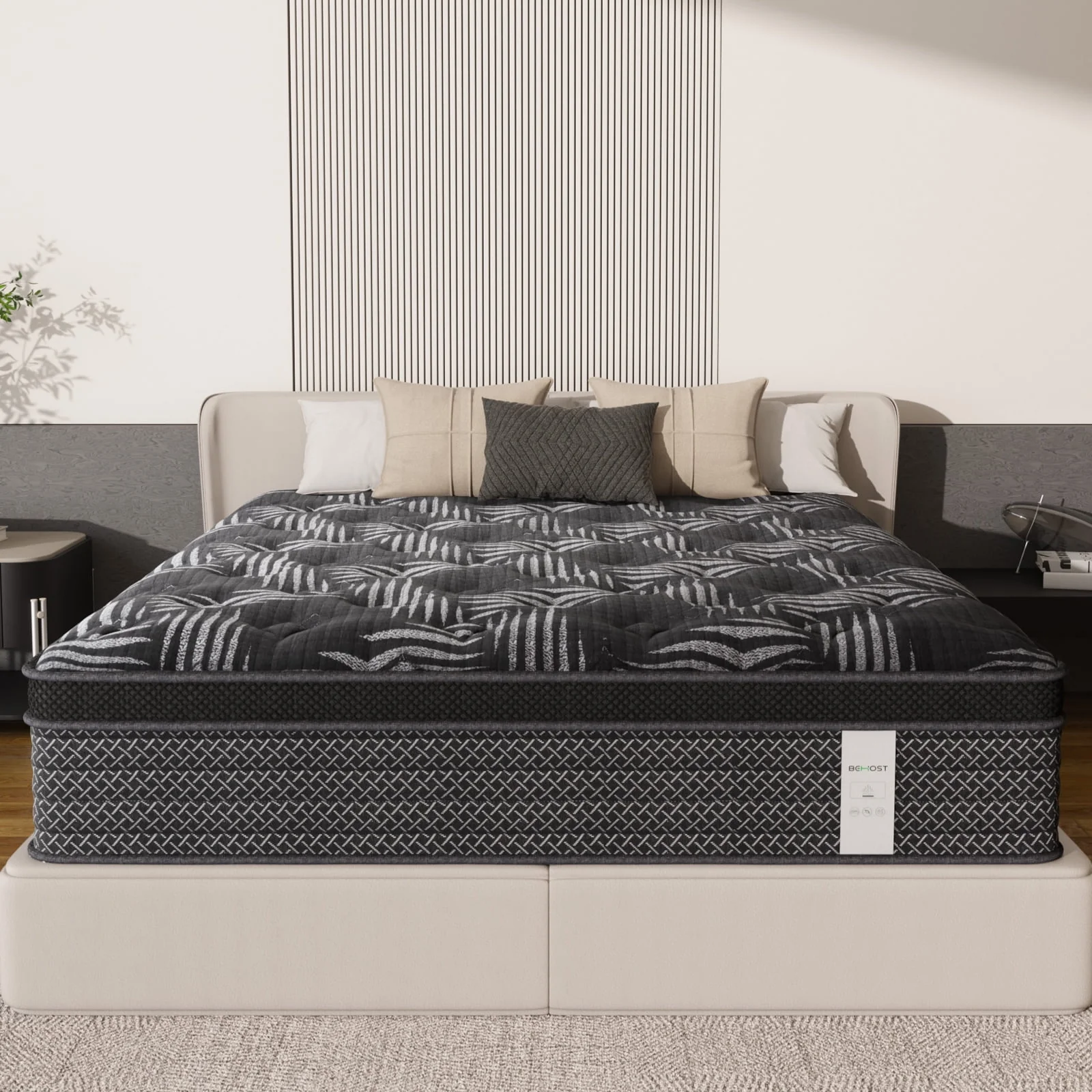 Dependable Behost 10 Inch Queen Mattress in a Box CertiPUR-US Memory Foam Pocket Spings Medium Firm Hybrid Bed Mattress for Sleep Premium