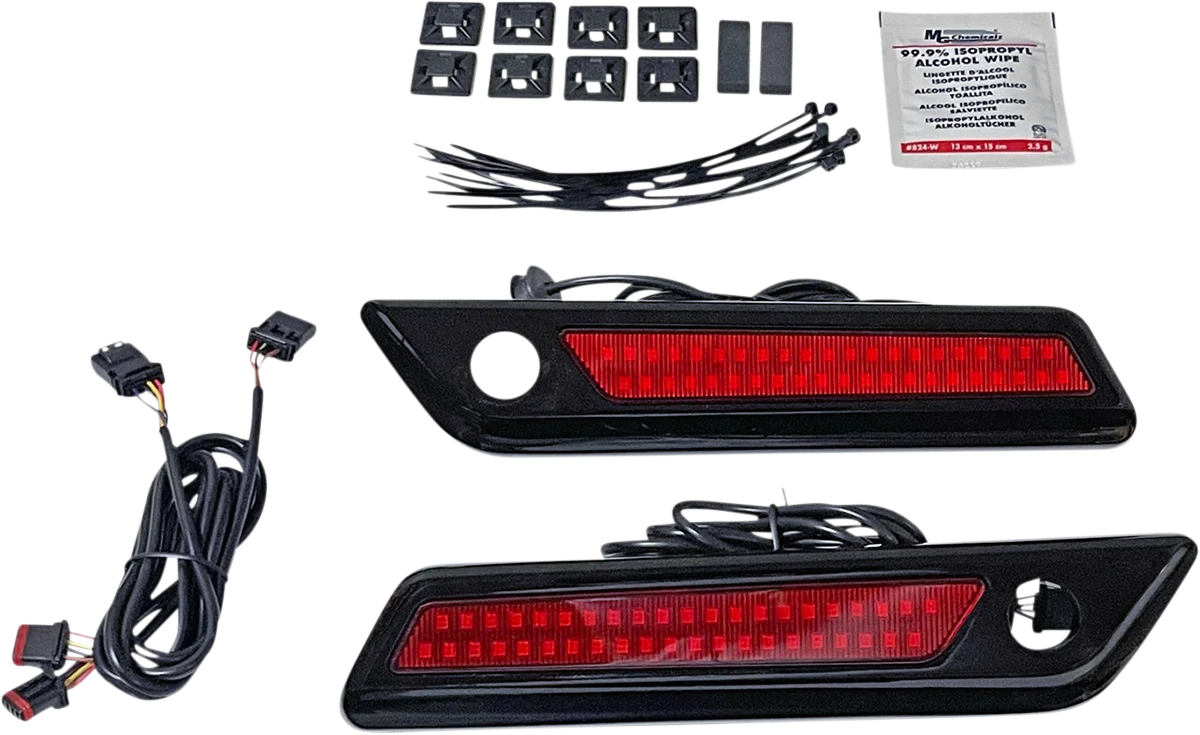 Certified Custom Dynamics Latch Light – Saddlebag – Dual Color – Red – Black CD-SBL-DC4-RB Functional