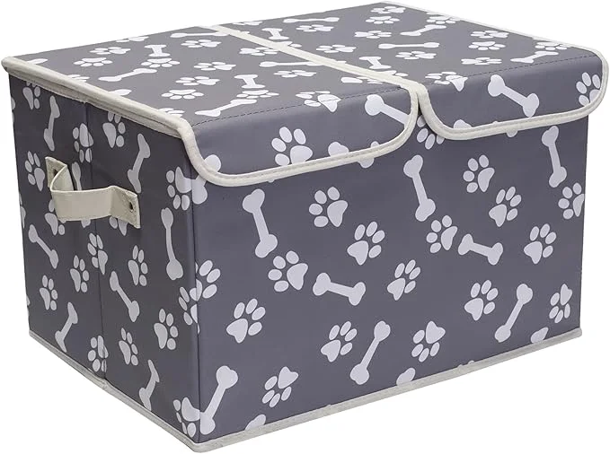 Fine Crafted Pet Toy Storage Box with Lid Basket Organizer – Collapsible Bin for Living room Playroom Closet Home Organization – Bone PawAbout ThisOverview High-Performance