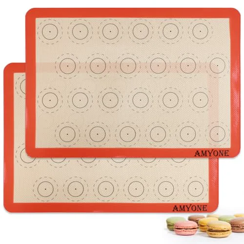 Environmentally Friendly Macaron Silicone Baking Mats for Half Sheet Pan Detailed