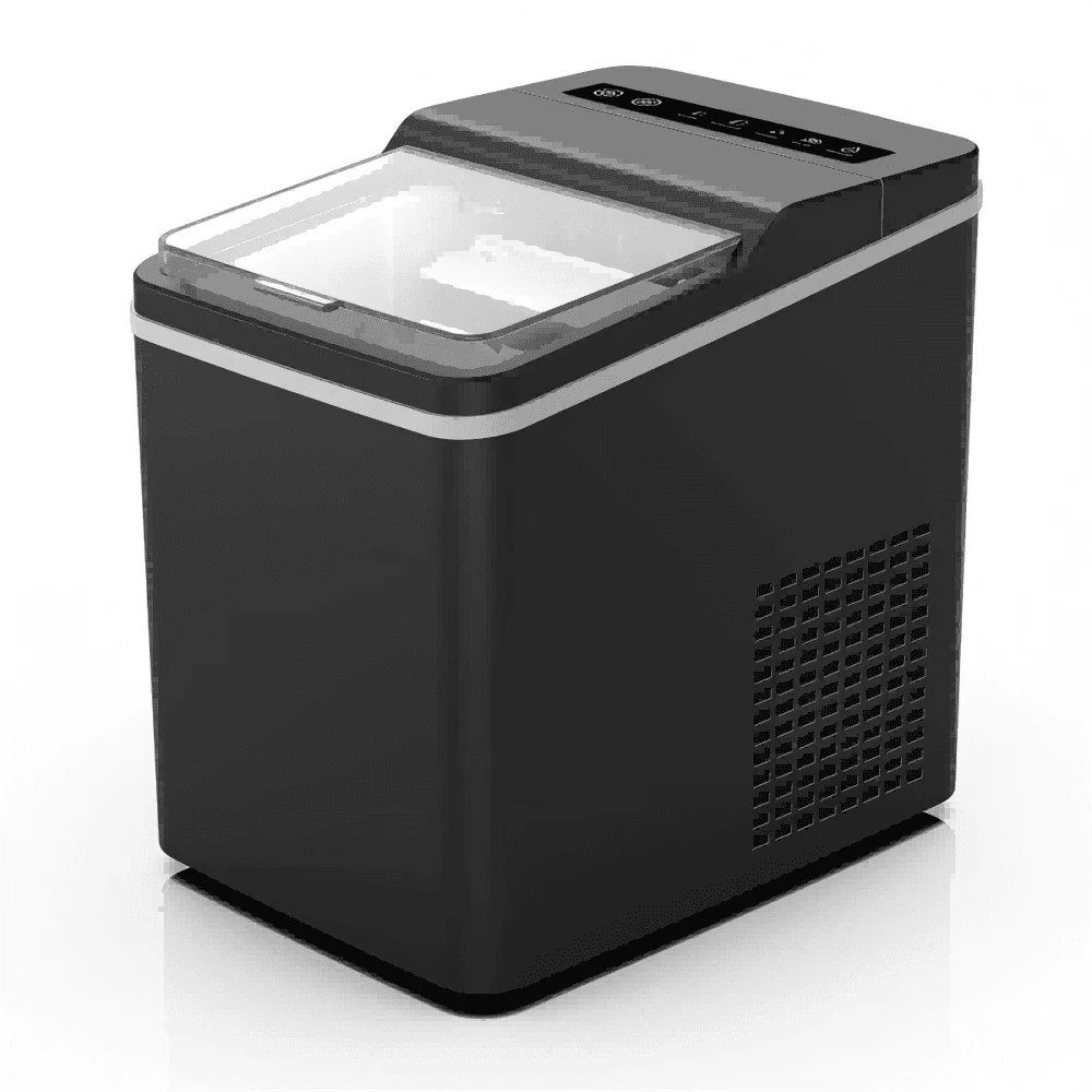 Fashionable Countertop Ice Maker with Bullet Ice Small Portable Ice Machine for Home Kitchen Office 2 Size Options Clear Lid 5 LED Indicators Quiet and Fast Bullet Ice Cube Maker Authentic