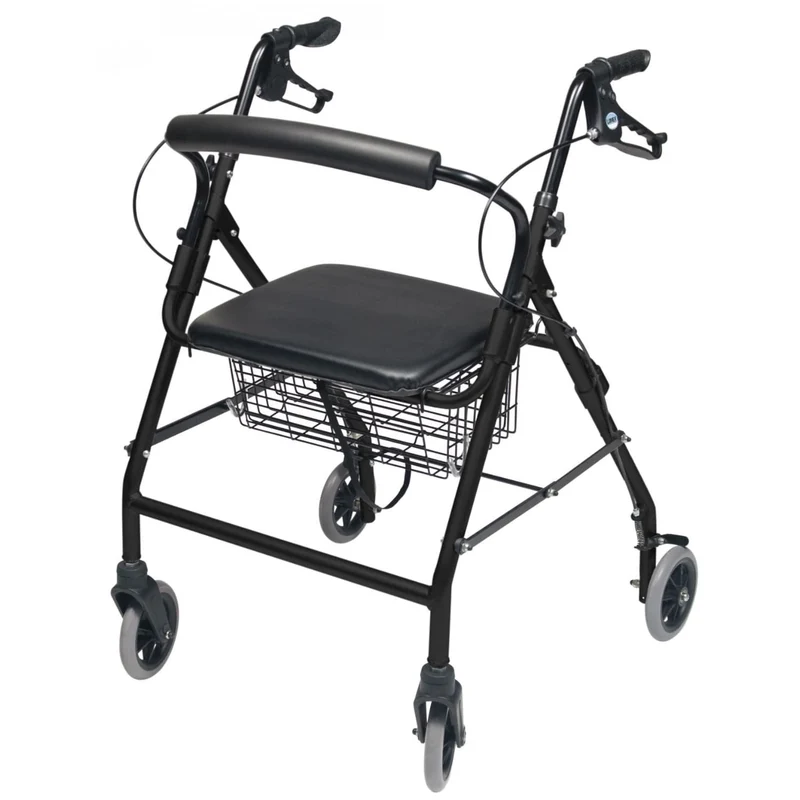 Green Lumex Walkabout Wide Four-Wheel Rollator Top-Quality