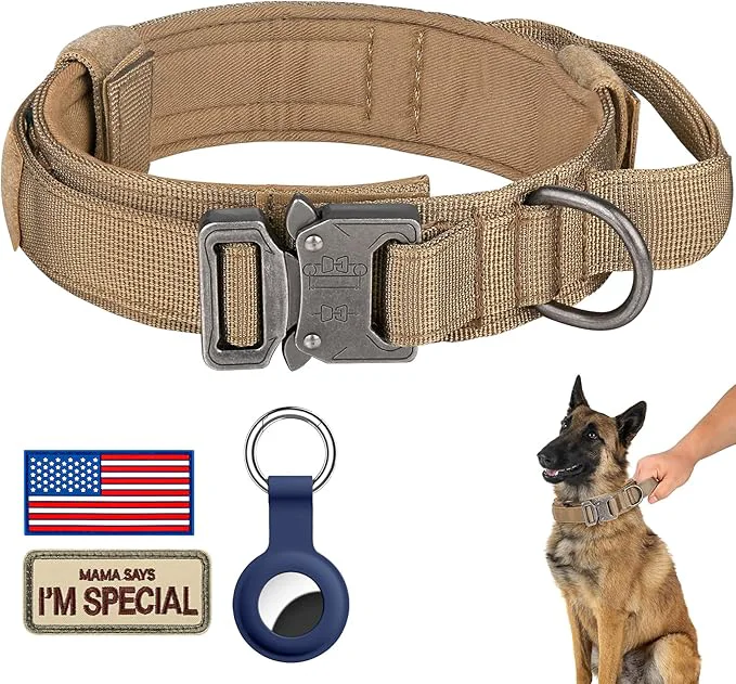 Advanced DAGANXI Tactical Dog Collar Adjustable Military Training Nylon Dog Collar Green