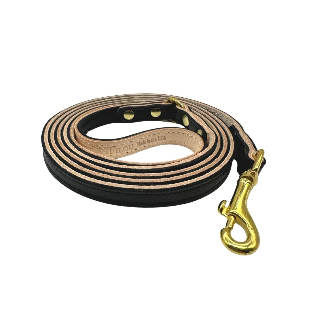Enhanced Plain Leather Dog Leashes Solid