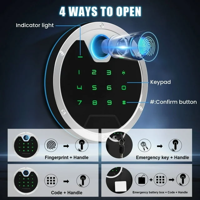 Consistent Biometric Fingerprint Gun Safe for 5 Rifles and Shotguns Pure