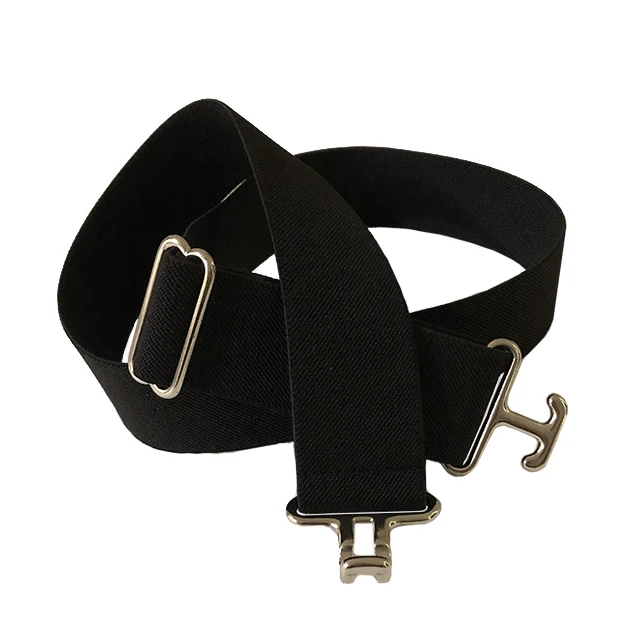 Prestigious Thin Black Silver Elastic Belt Natural