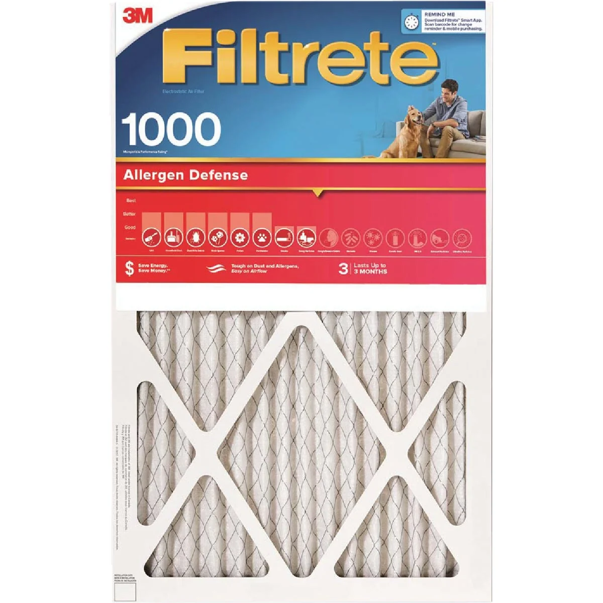 Unique 3M Filtrete 14 In. x 25 In. x 1 In. Allergen Defense 1000 1085 MPR Furnace Filter Environmentally Friendly