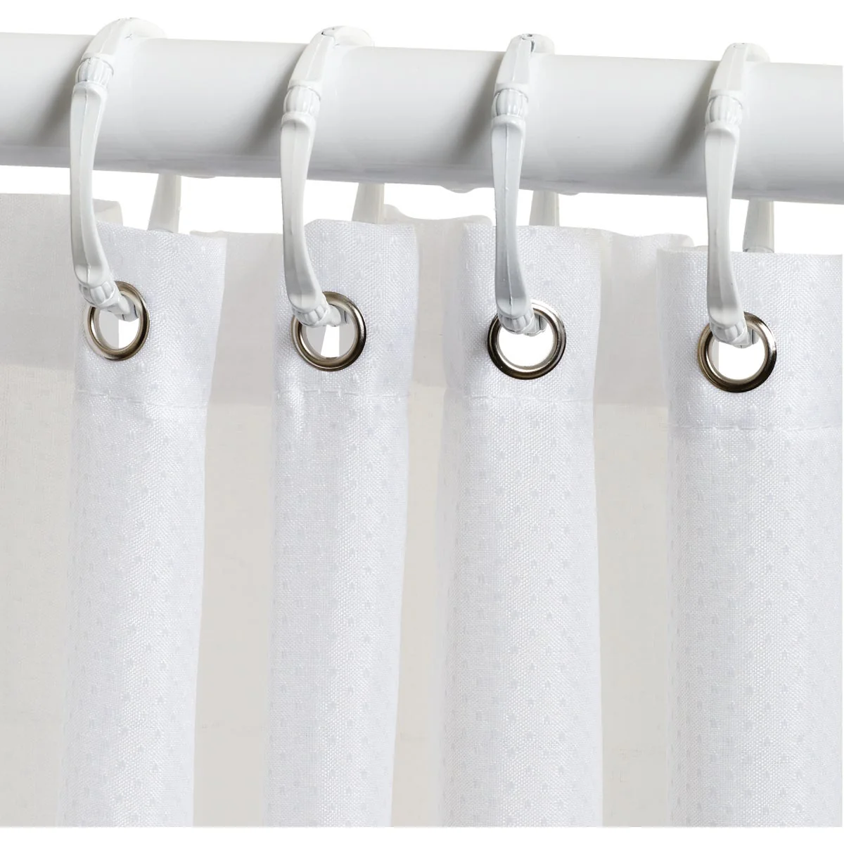 Quality Zenith Zenna Home 70 In. x 72 In. White Fabric Shower Curtain Convenient