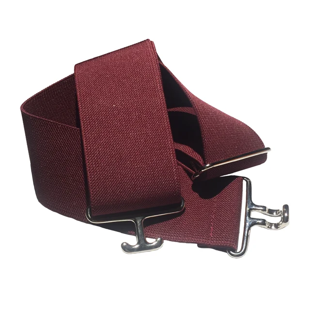 Specialty Burgundy Silver Elastic Belt Pure