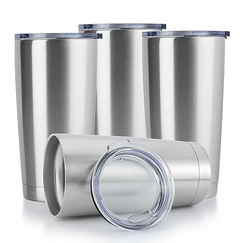 First-Class 20oz Stainless Steel Tumbler Bulk with Lid 4 Count Casual