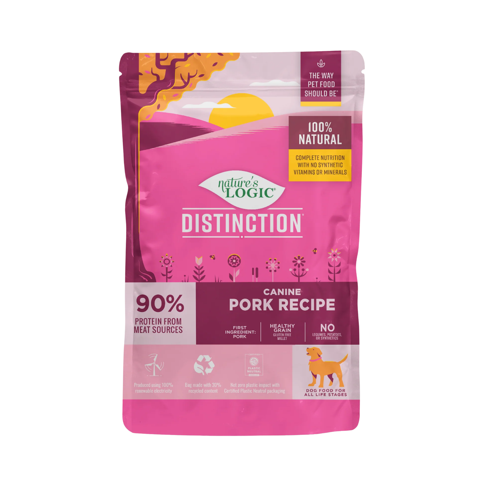 Unique Nature’s Logic Distinction Canine Pork Recipe Dry Dog Food Refined