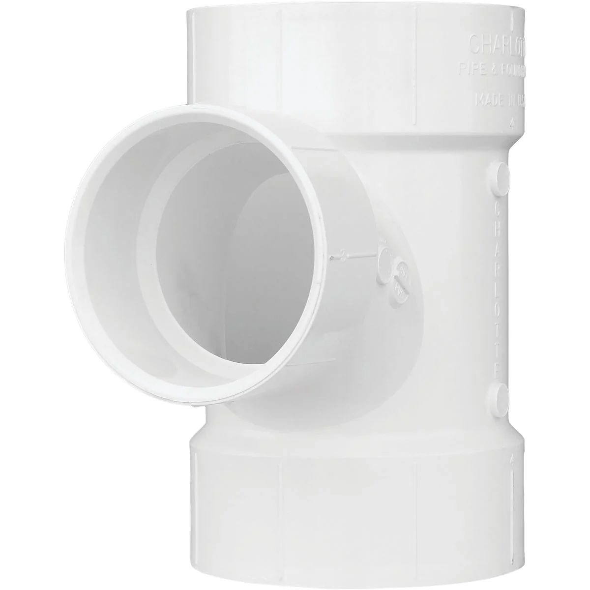Original Charlotte Pipe 3 In. Sch 30 x 1-1 2 Sch 40 Reducing Sanitary PVC Tee Lightweight