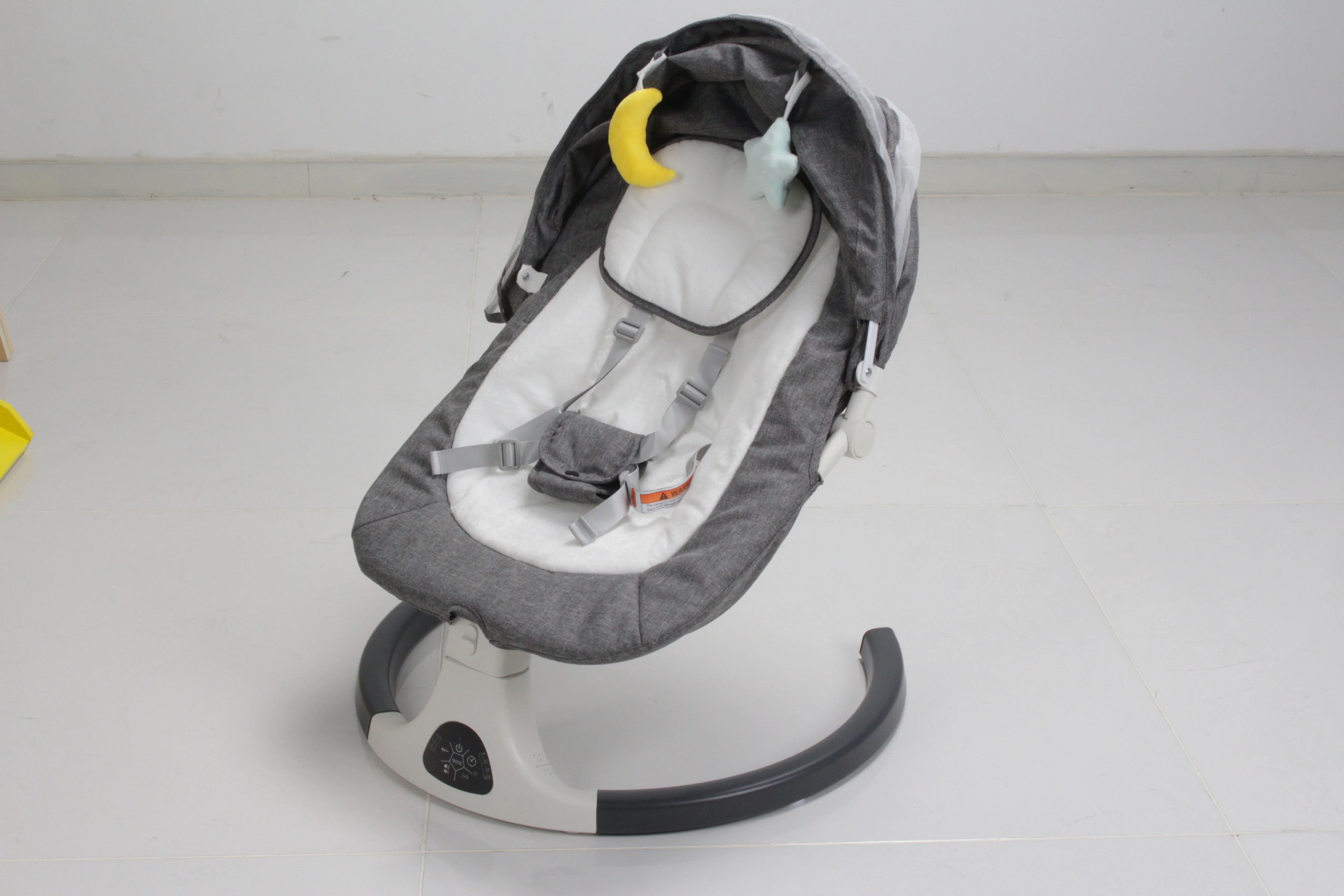 Elite SACVON Bluetooth Baby Swing for Infants to Toddlers 5-Speed Electric Rocker with Music Timer Remote Safety Harness 0–6 Months Dark Gray Advanced
