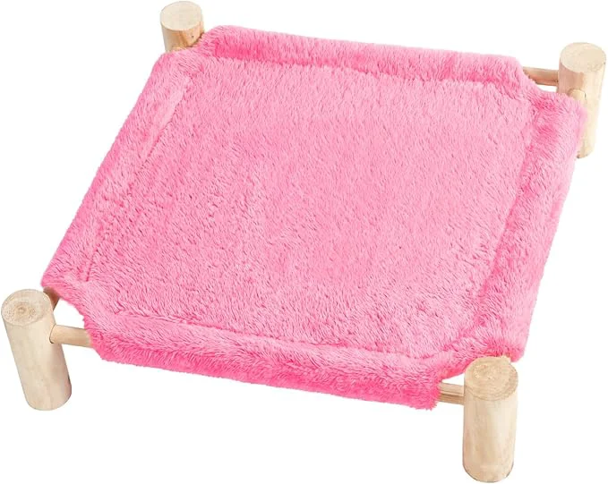 Luxury Patas Lague Cat and Dog Hammock Bed for Small Dogs Brethable Wooden Cat Pet Rabbit d Outdoor Bed Cots Furniture for All Seasons Fleece Hot PinkAbout ThisOverview Original Design