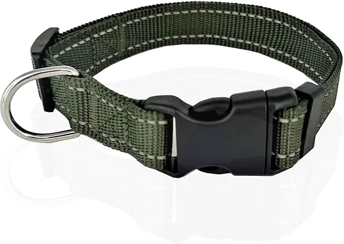 Environmentally Friendly Adjustable Nylon Dog Collar Reflective Collar 1 Inch 3 4 Inch 5 8 Inch Wide Fast