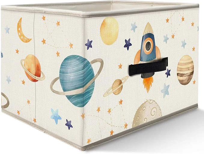 Contemporary Nogrit Space Nursery Storage Bins Box Toybox for Boys Space Planets Rocket Astronaut Foldable Baskets Organizer Container with Handles for Kids Boys Bedroom Bathroom Clothes Toys BooksAbout ThisOverview Specialty