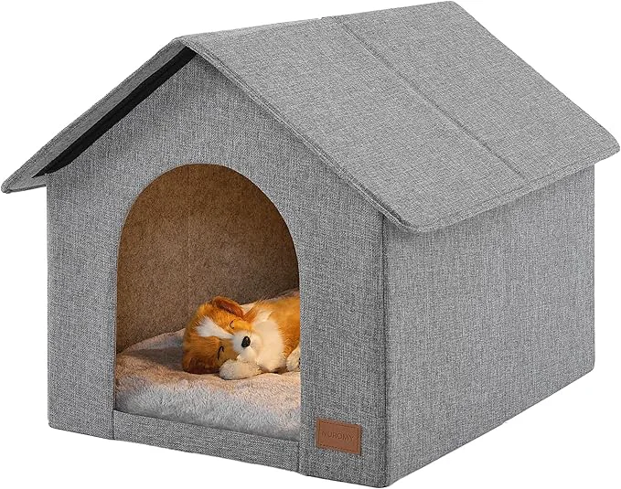 Detailed Indoor Dog House with Washable Plush Cushion – Medium Size Suitable for Dogs CatsAbout ThisOverview Natural