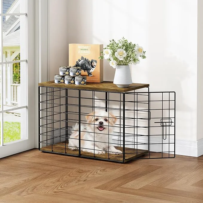 24 Inch Extra Small Dog Crate Furniture – Stylish Durable Indoor Dog Kennel with Storage Top Secure Lock Dog Crates for Small Dogs Under 7 lbs Decorative End Table Pet HouseAbout ThisOverview Original