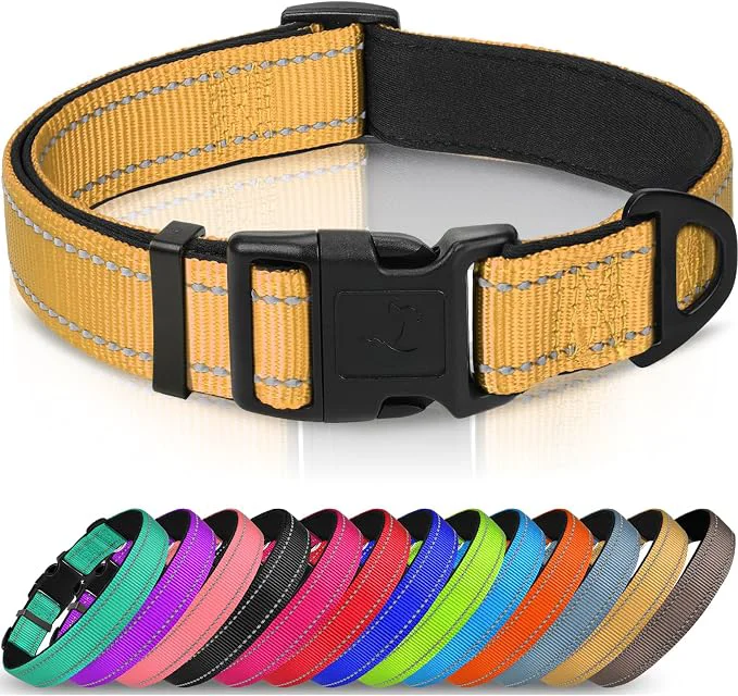 Verified Joytale Reflective Dog Collar Soft Neoprene Padded Metal D-Ring Nylon Pet Premium