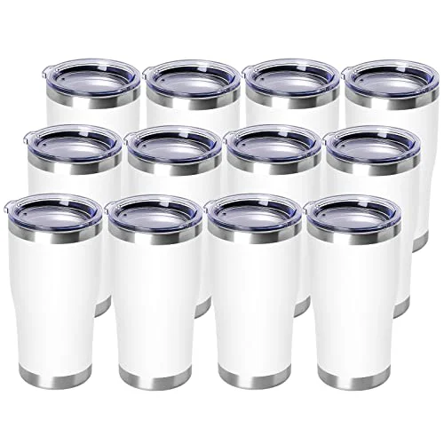 Original 20oz Tumbler with Lid Stainless Steel Tumblers Bulk 12 Count Casual