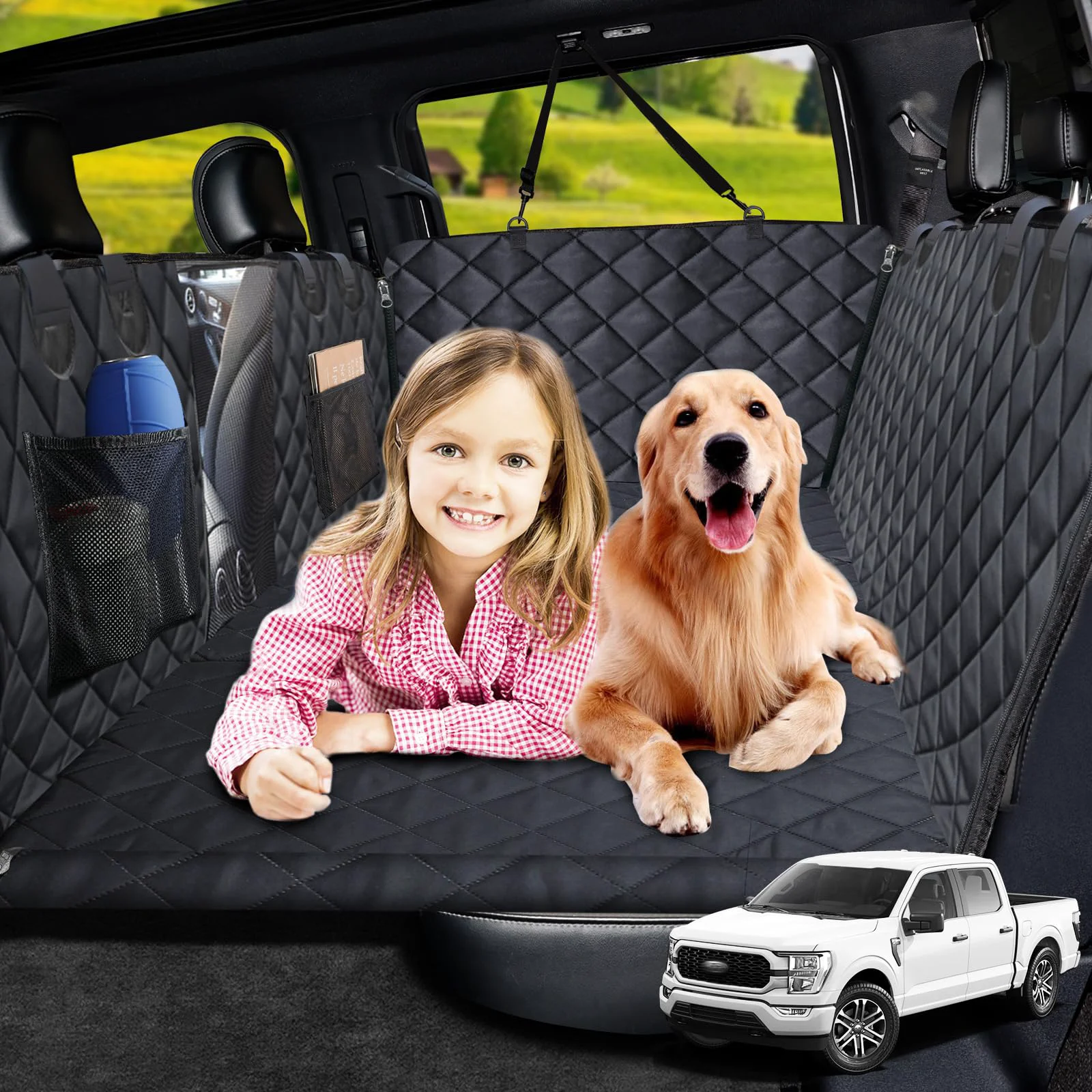 Elite URPOWER XL Dog Seat Extender for Crew Cab Trucks Waterproof Back Seat Bed Hammock Powerful
