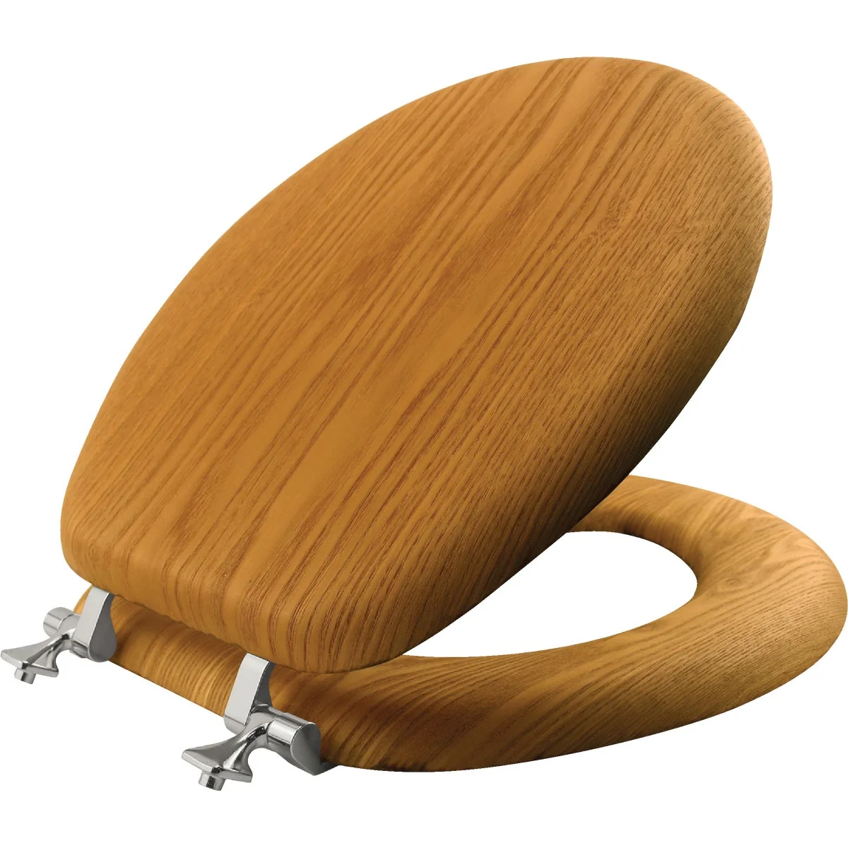 Long-Lasting Mayfair Natural Reflections Round Closed Front Oak Veneer Toilet Seat Excellent