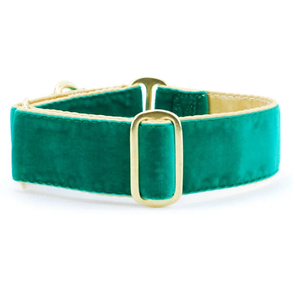 Quality Holiday Velvet – Green Gold Dog Collar Effective