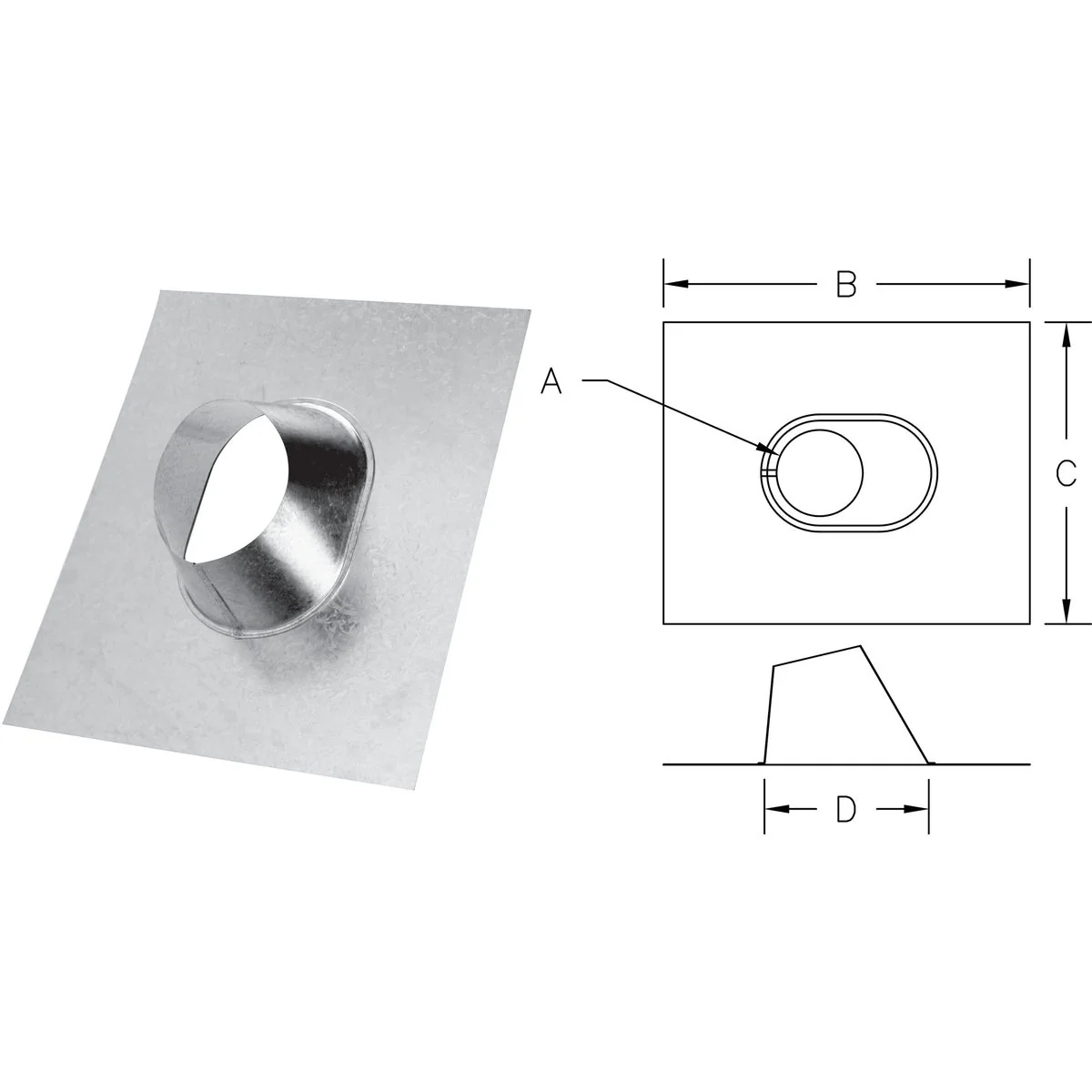 Solid SELKIRK 6 In. RV Gas Vent Adjustable Roof Flashing Enhanced