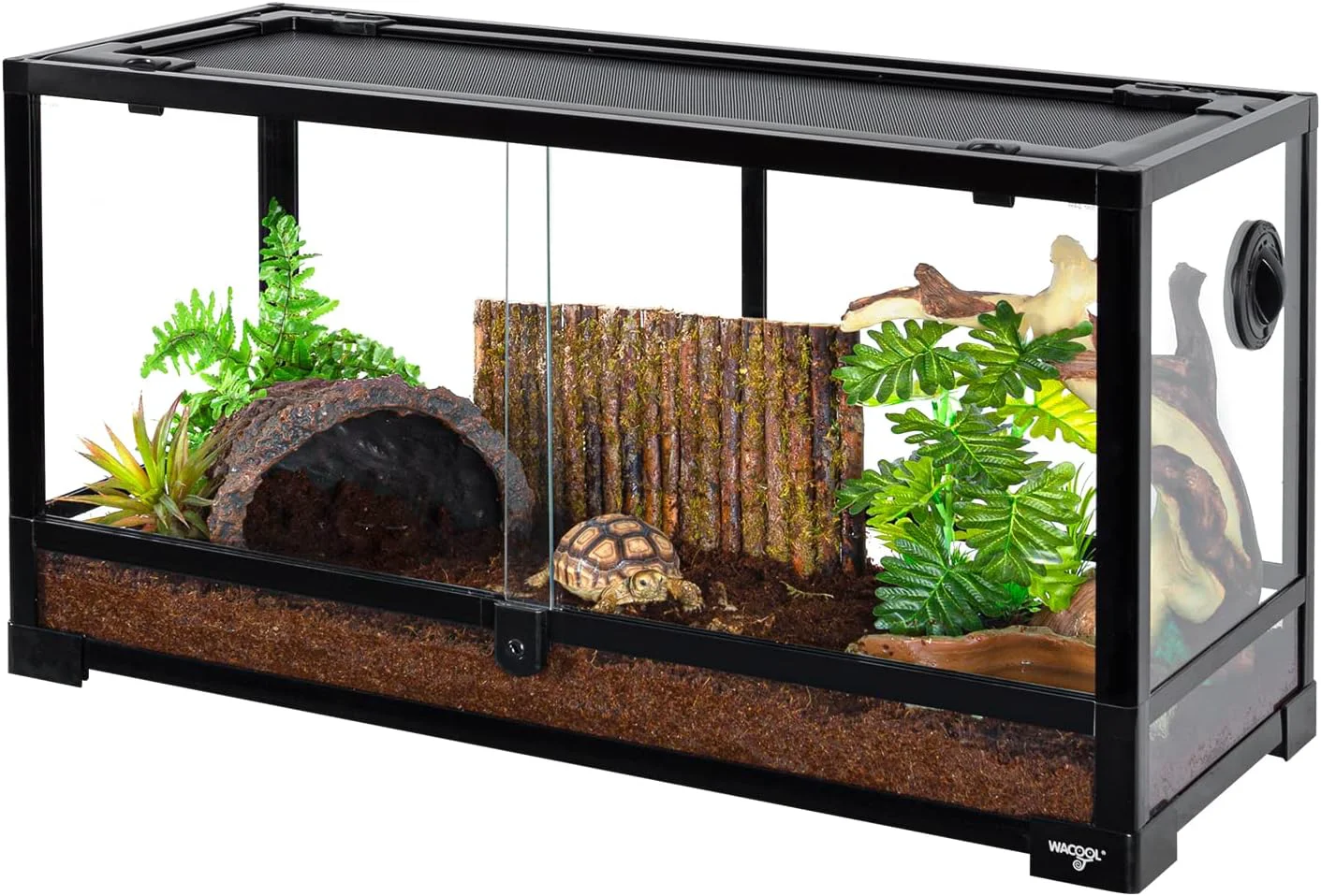 Refined Large Reptile Tank 25 Gallon 360°Full Vision Glass Reptile Terrarium with Top Mesh Lid for Beaded Dragon Lizard Gecko Snake Hermit Crab Use 30 W X 12 D X 16 （H） Pure