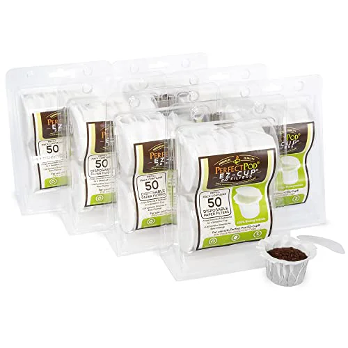 Unique EZ Cup Paper Filters with Lid for Reusable Coffee Pods 7 Count Verified