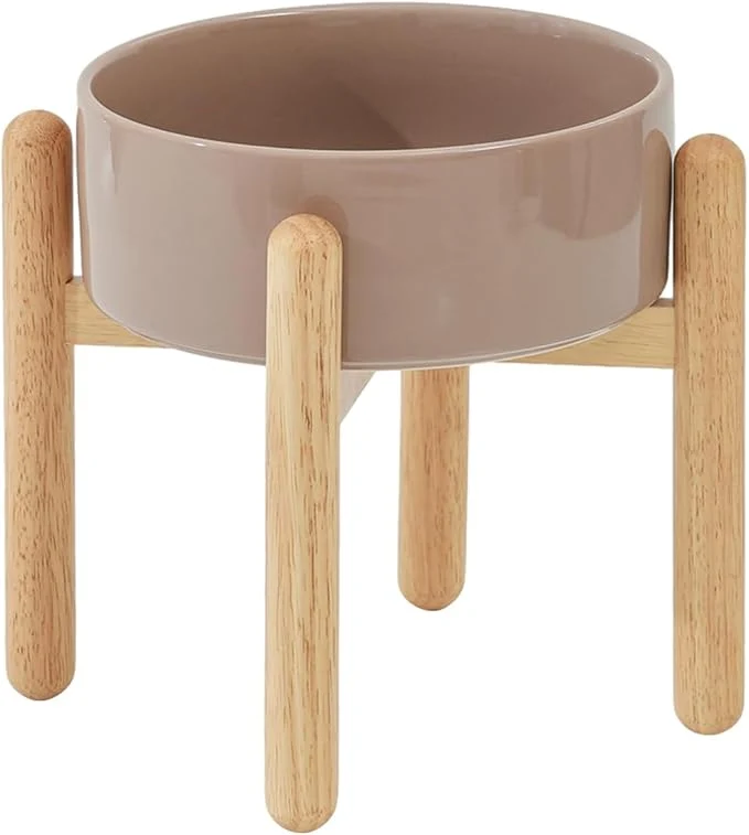 Effective Ceramic 8.2inch Raised Dog Bowl with Stand for Large – Breed Dogs Pet Food and Water Feeder Single Bowl with Stand – Brown Coffee About ThisOverview Crafted