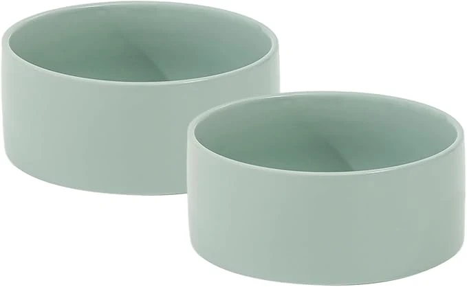 Elegant Ceramic 6.1inch Dog Bowls for Small and Medium Breed Dog Dish Pet Food and Water Bowl Set of 2 Bowls – Light Green 28oz About ThisOverview Healthy