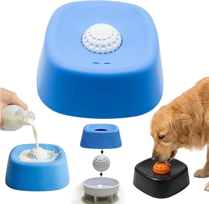 Organic Interactive Pet Slow Feeder Toy Blue Rotating Ball Design Easy to Operate for Dogs and Cats new B Type Blue About ThisOverview Natural