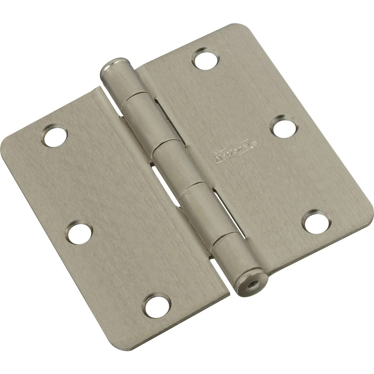 Unique National 3-1 2 In. x 1 4 In. Radius Satin Nickel Door Hinge Secure