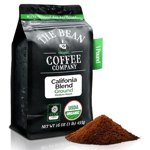 Expertly Made The Bean Organic Coffee Co. California Blend 16 Ounce Official