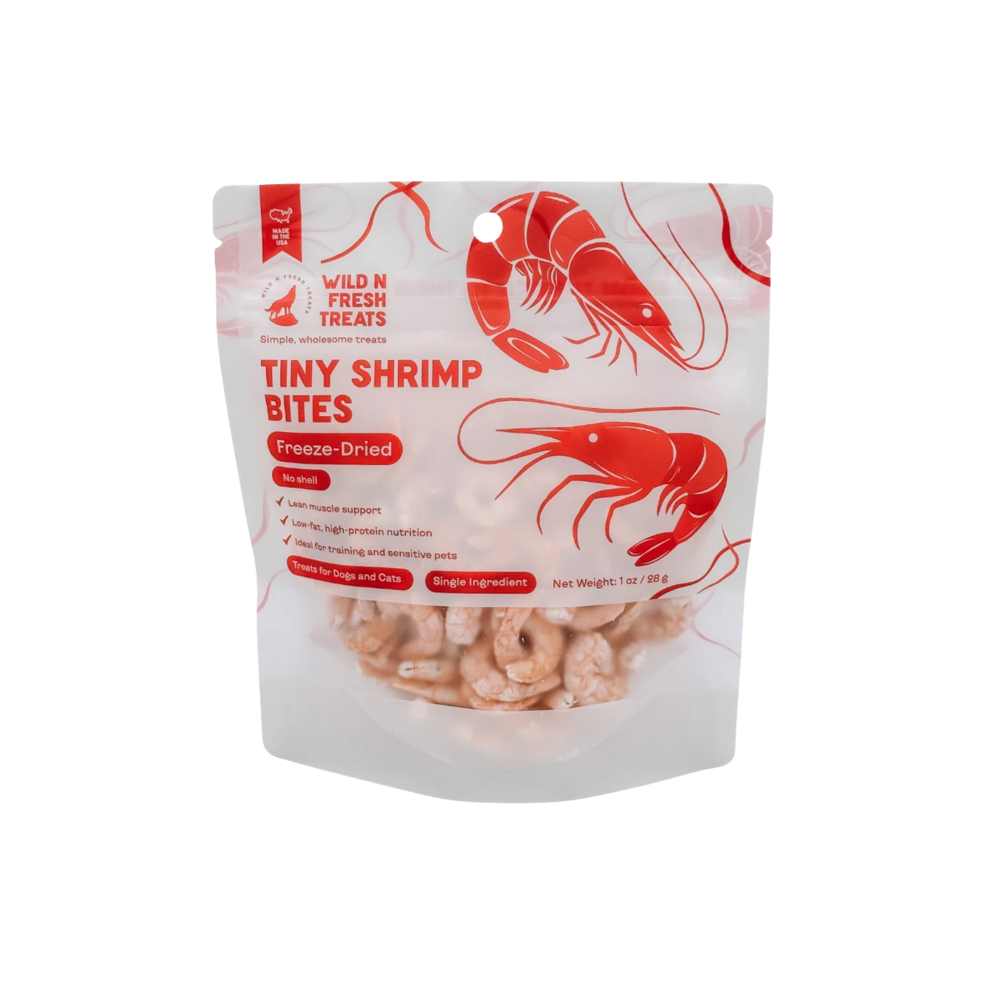 Refined Wild N Fresh ze-Dried Tiny Shrimp Bites for Dogs Cats Enhanced