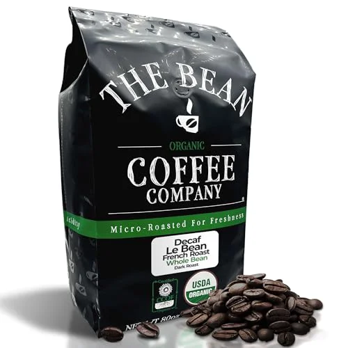Genuine The Bean Organic Coffee Co. Decaf Le Bean French 80 Ounce Verified