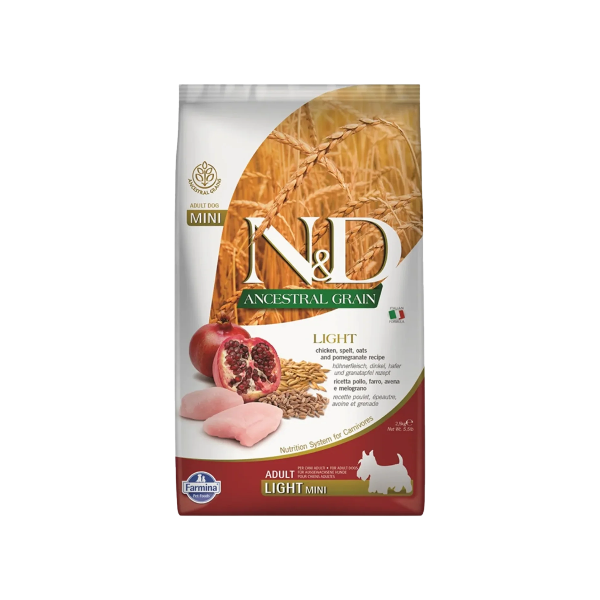 Unique Farmina N D Chicken Pomegranate Light Mini Dry Dog Food Crafted