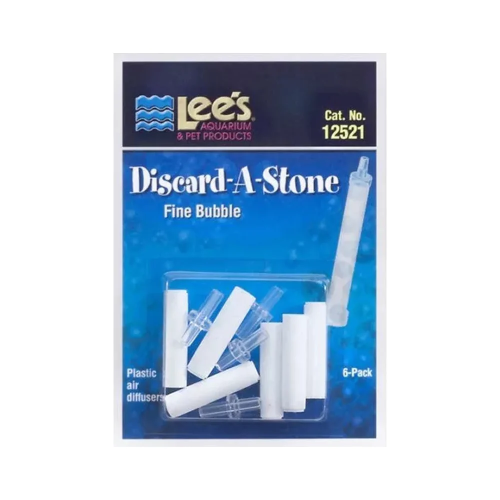 Lightweight Lee’s Aquarium Pet Products Discard-A-Stone Coarse Bubble for Aquarium White 6 Count Authentic