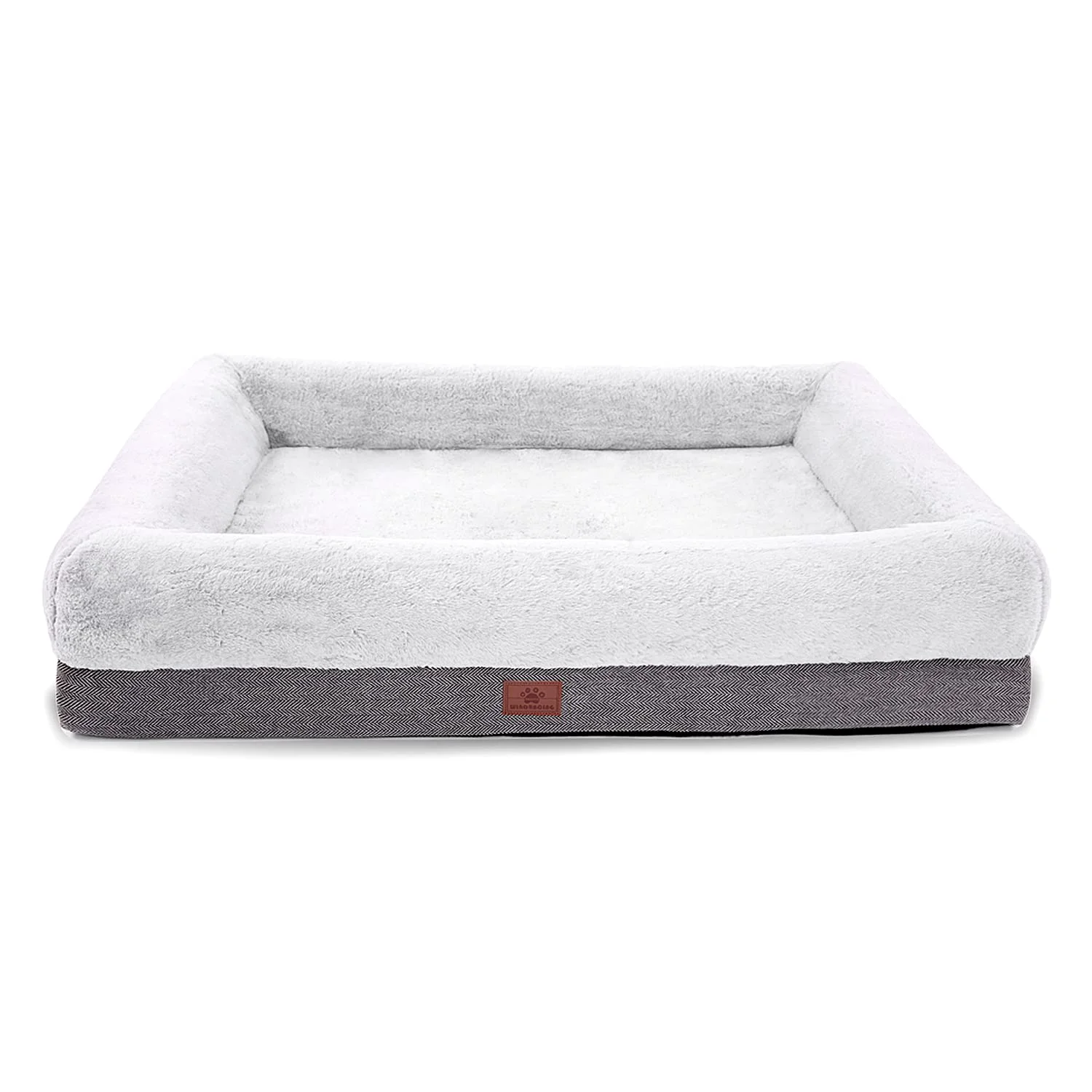Certified WINDRACING Orthopedic Dog Bed for Extra Large Dogs – Bolster Sides Removable Cover Non-Skid Bottom Elite