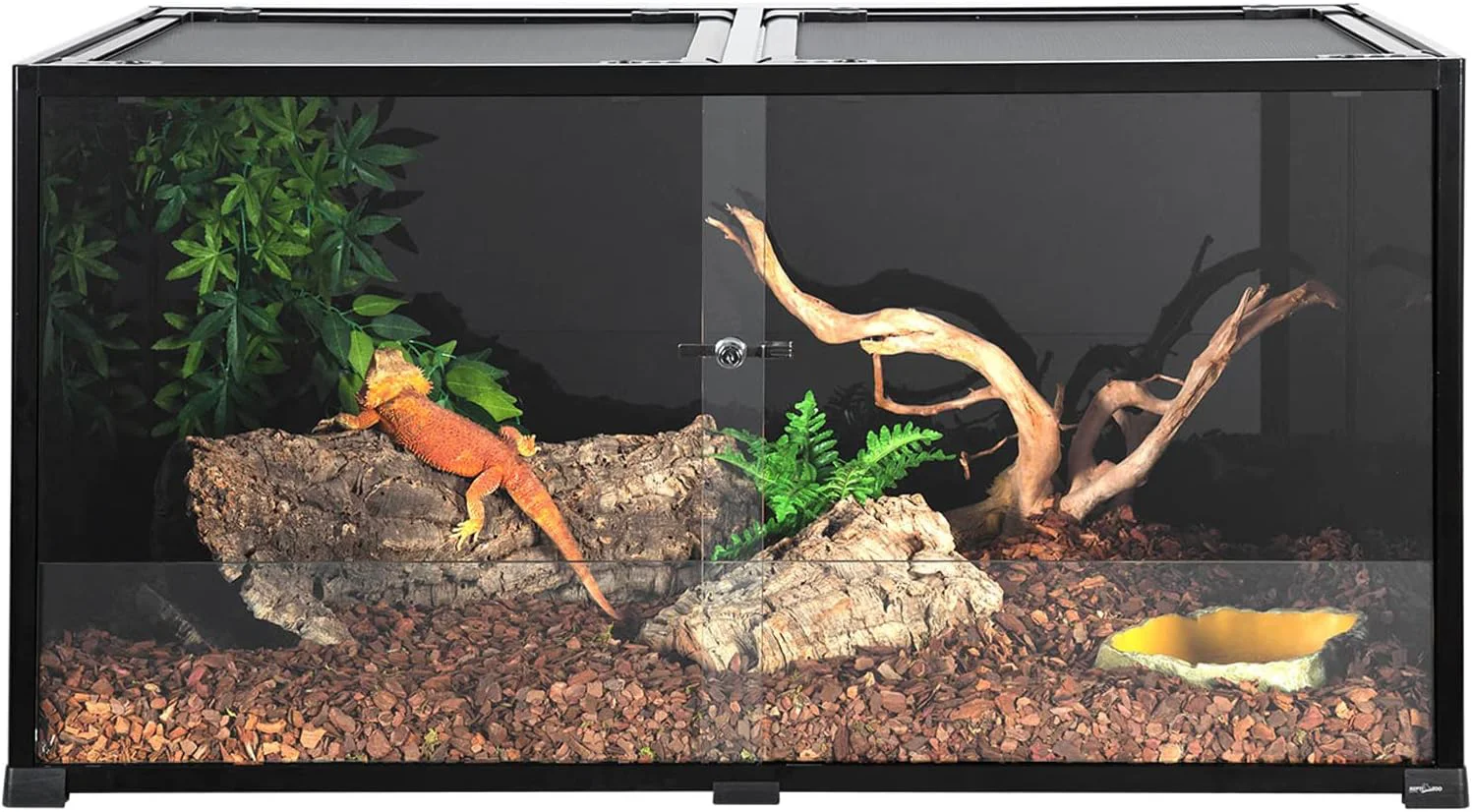 Functional REPTIZOO Large 120 Gallon Reptile Terrarium Reptile Tank 48 x 24 x 24 Black-Tinted Eco-Terrarium Trusted