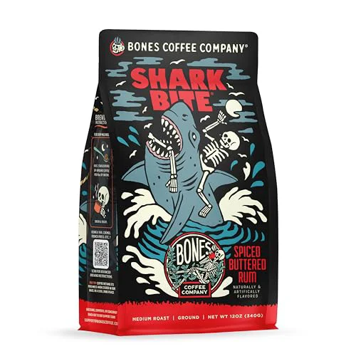 Dependable Shark Bite Buttered Rum Flavored Coffee 12 Ounce Selected