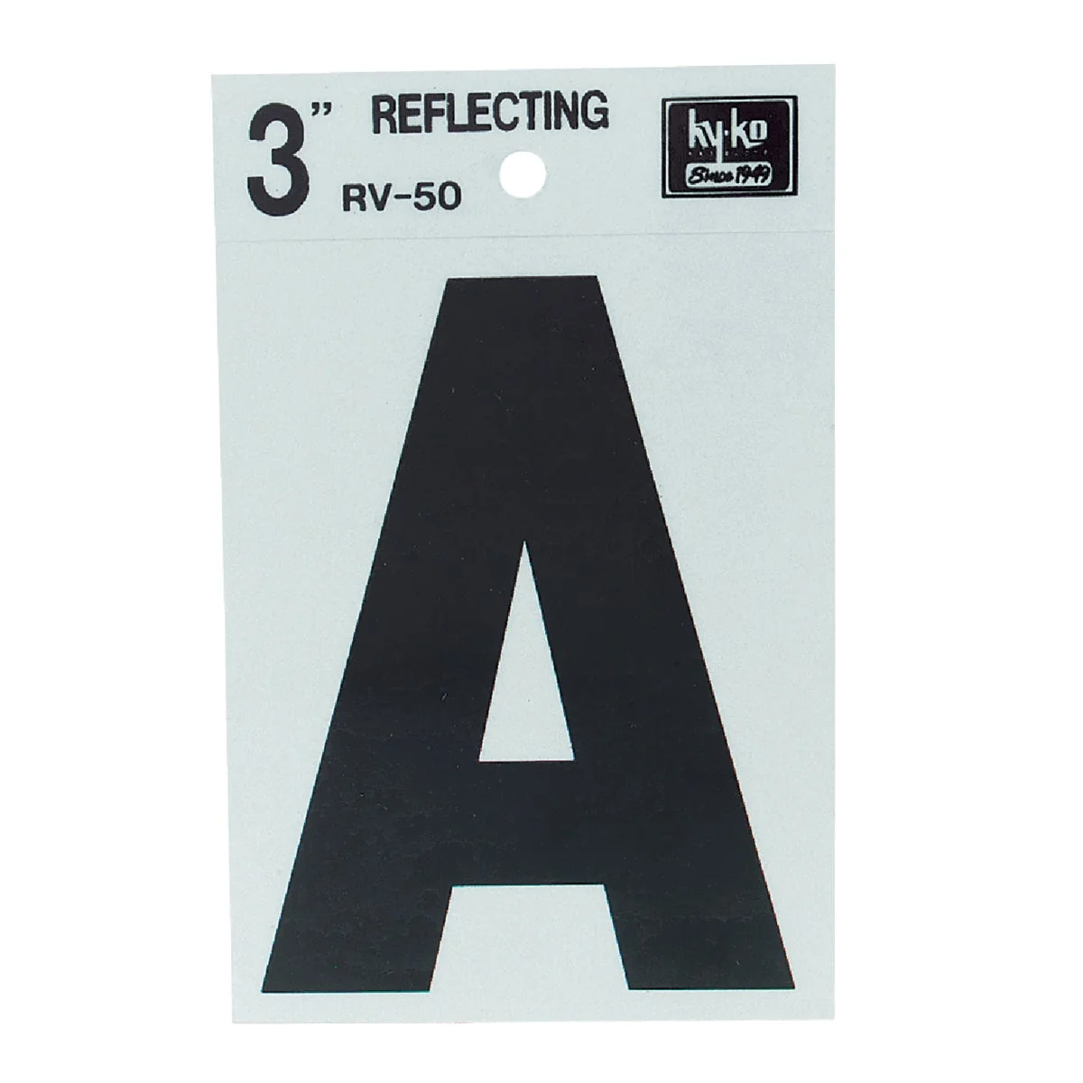 Solid Hy-Ko Vinyl 3 In. Reflective Adhesive Letter A Fine Crafted