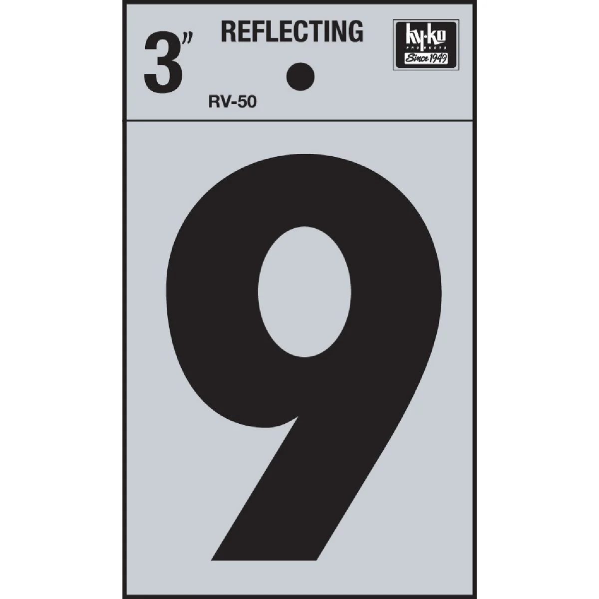 Expertly Made Hy-Ko Vinyl 3 In. Reflective Adhesive Number Nine Flexible