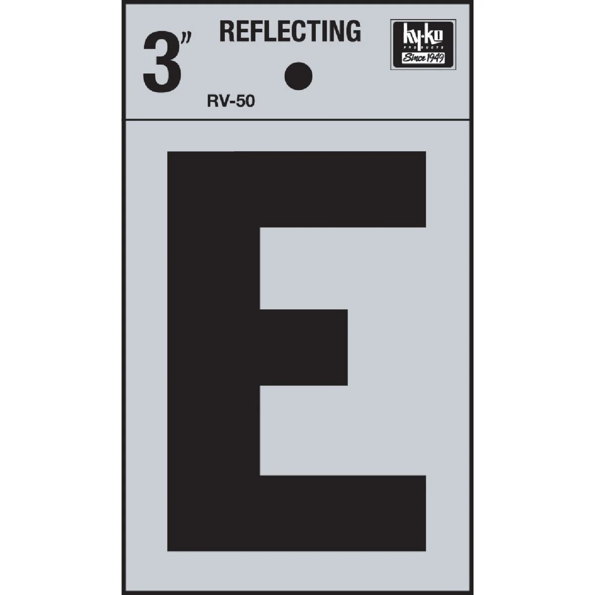 Trendy Hy-Ko Vinyl 3 In. Reflective Adhesive Letter E Expertly Made
